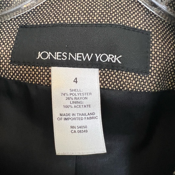 Jones New York tweed black and tan pantsuit, size 4 - Picture 5 of 14